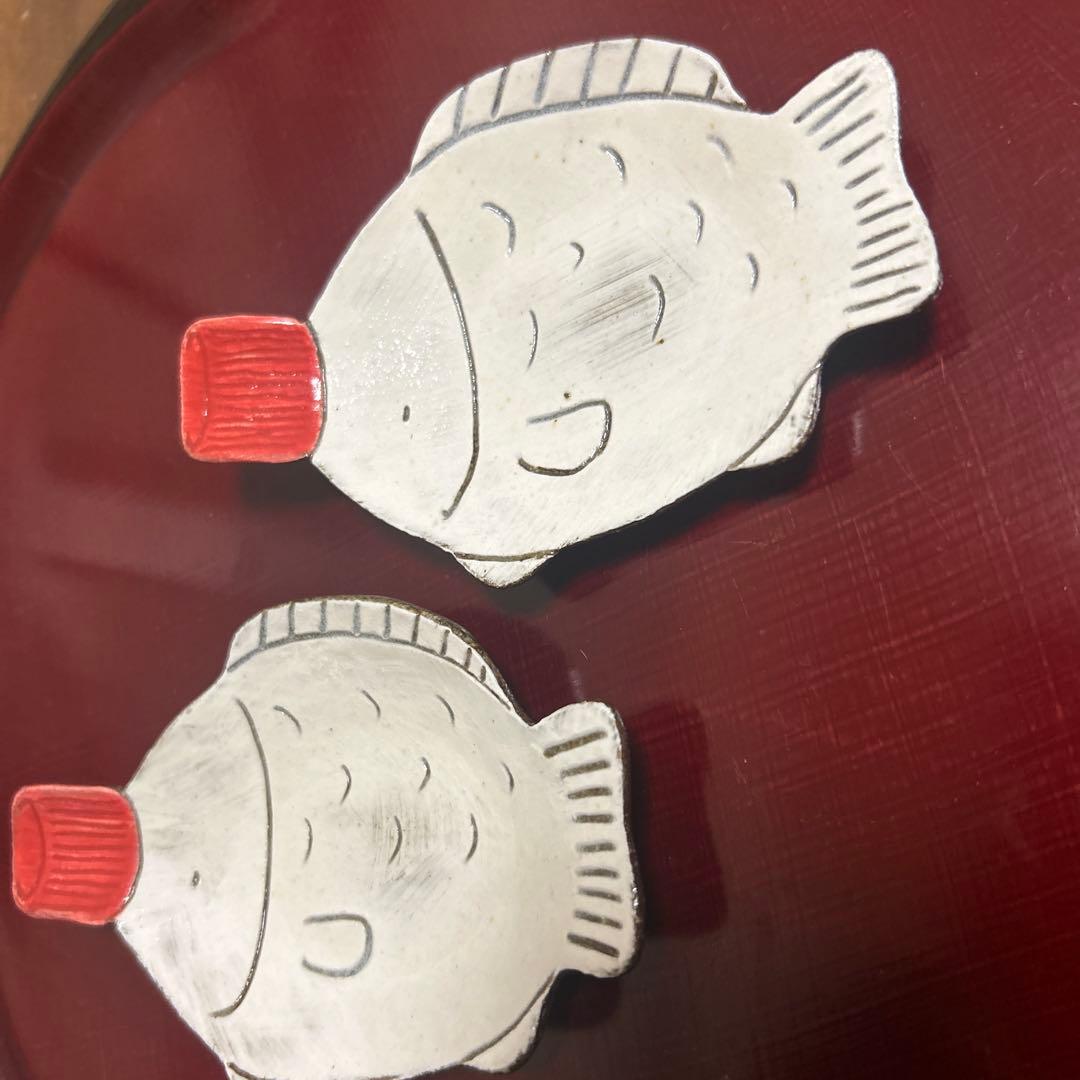 作家　陶芸作家　醤油差し型小皿　醤油皿　豆皿　２枚　作家物