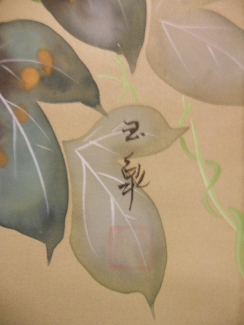 掛け軸 佐藤玉泉 『 朝顔 』 中島清堂 識箱 絹本 希少 茶道具 掛軸 美品