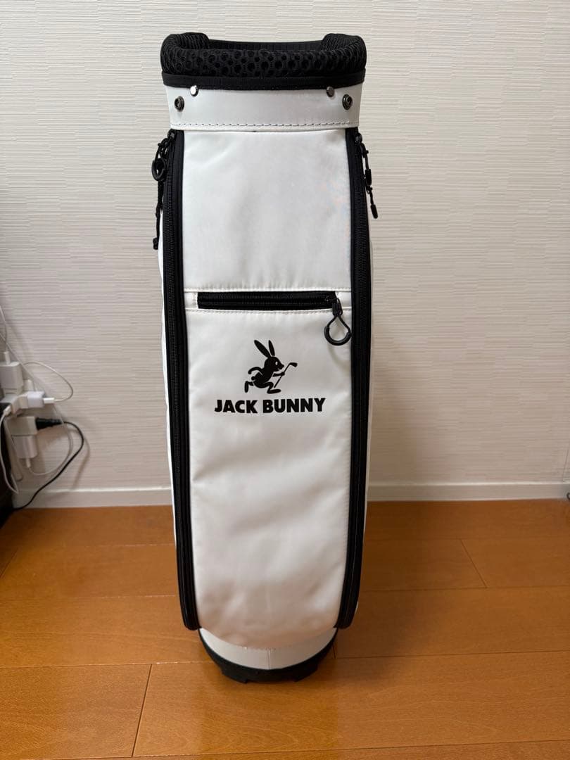 新品 パーリーゲイツ ジャックバニー キャディバッグ 46インチ ホワイト