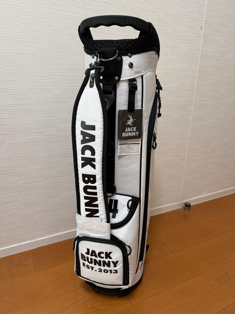 新品 パーリーゲイツ ジャックバニー キャディバッグ 46インチ ホワイト