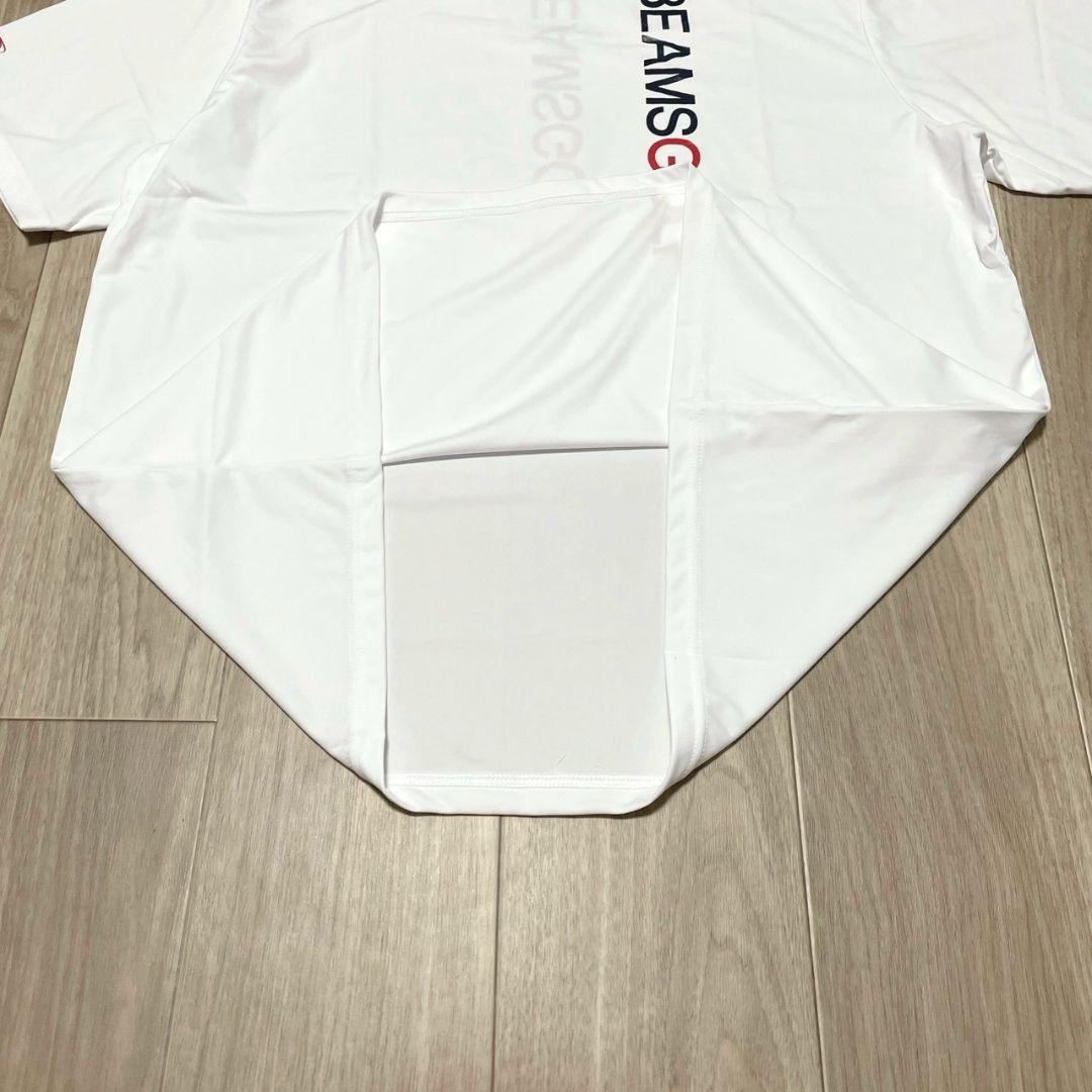 ビームスゴルフ モックネック カットソー 半袖 スポーティ 白 ロゴ XL