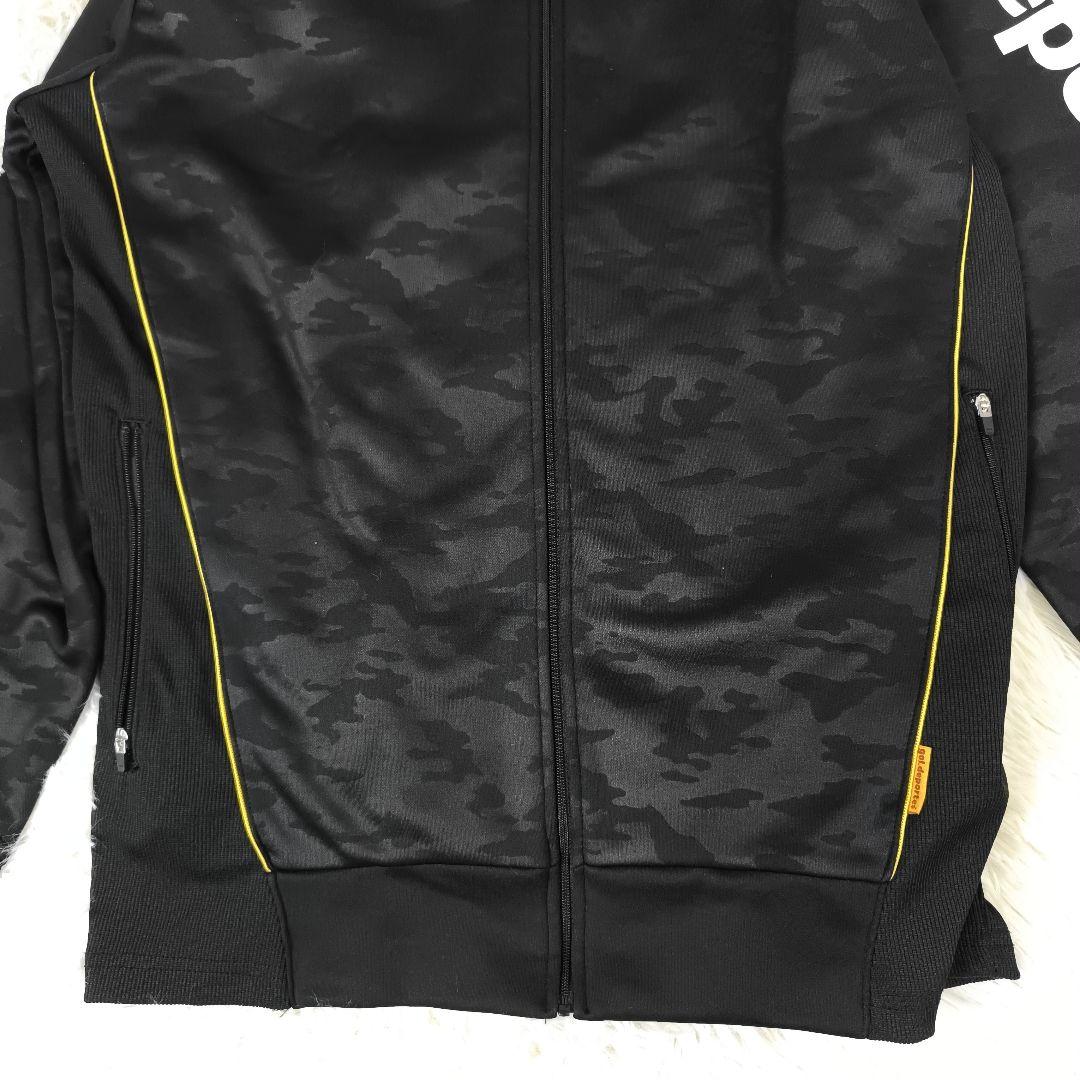 ✨極美品✨ ゴル ジャージ セットアップ ロゴ 裏地フリース 黒 迷彩