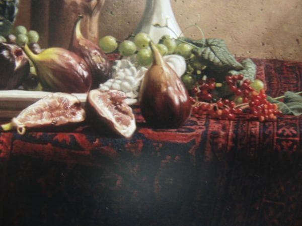 青木 敏郎 【果実・酒壺・デルフトの焼物】 希少画集画、状態良好