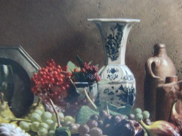 青木 敏郎 【果実・酒壺・デルフトの焼物】 希少画集画、状態良好