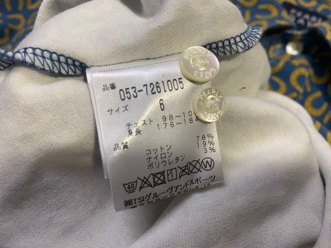 e1265☆PEARLY GATES 長袖ホースシュー柄シャツ サイズ6