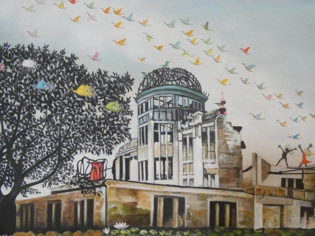 大型絵画 風景　額付き　藤城清治【風景】手描き　80×40cm