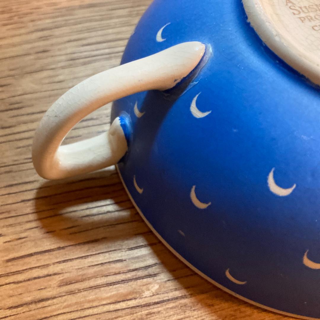 スージークーパー クレッセント スープボウル＆ソーサー 2客 セット ブルー