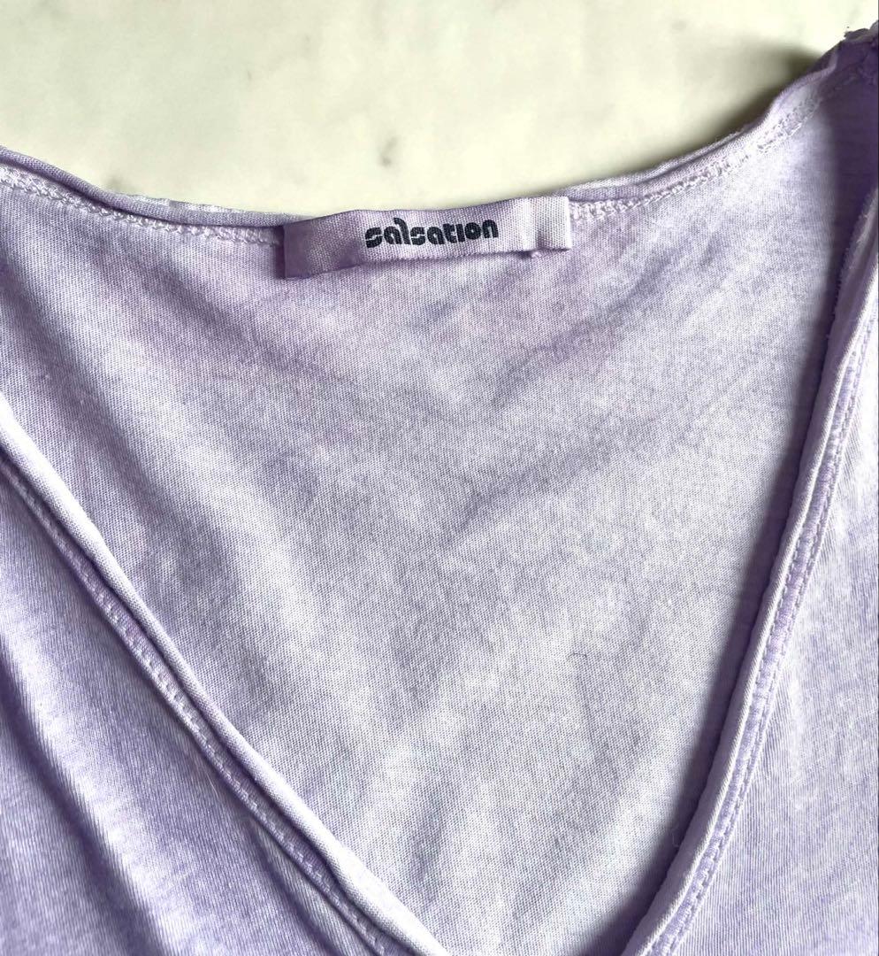 サルセーション　Salsation Vネック Tシャツ ライトライラックMサイズ