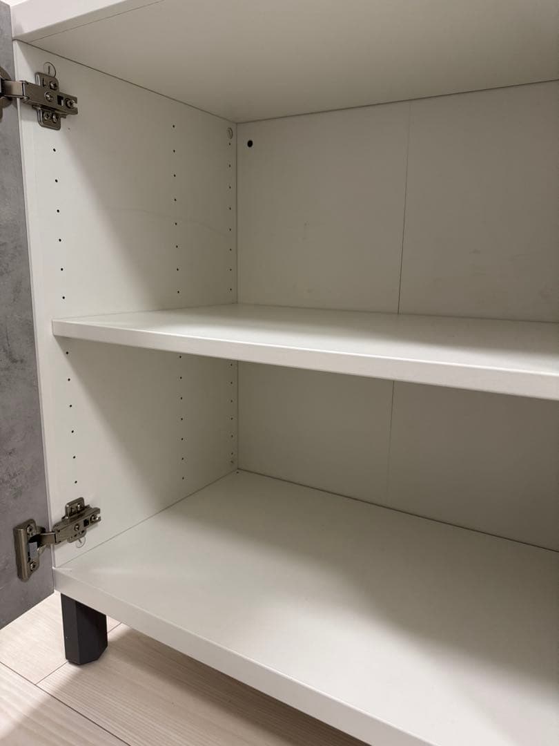 IKEA グレー、ホワイト木製オープンシェルフ