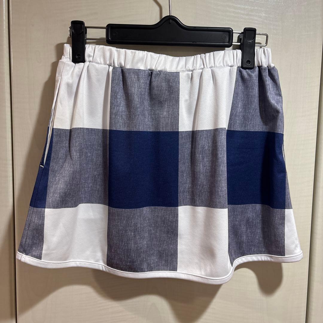 美品 キア テニスウエア Tシャツ スコート 上下セット 上L 下M チェック