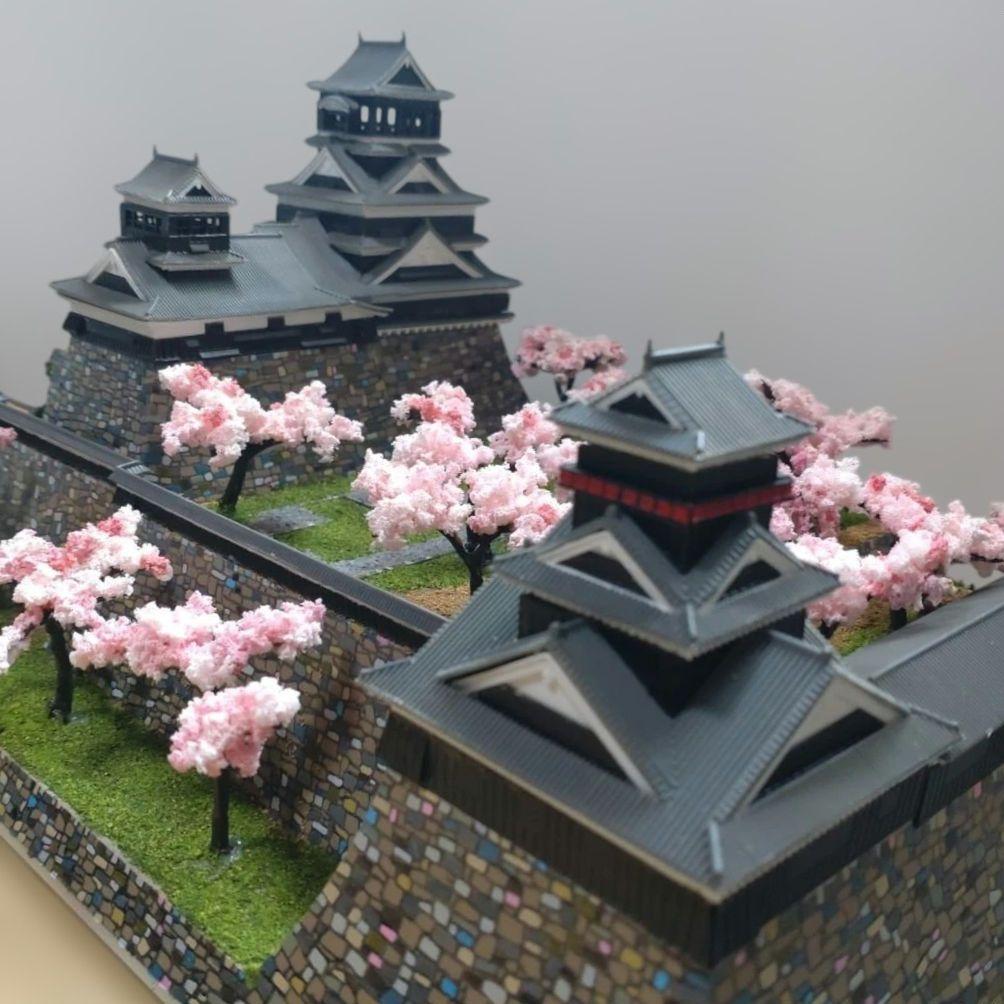 熊本城　春（桜）バージョン　プラモデル　組立済完成品