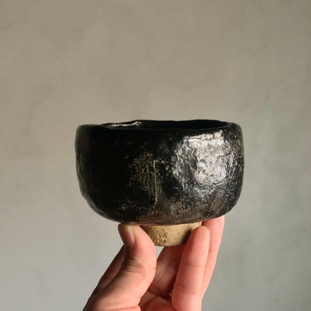 柚肌 黒楽 茶碗 京焼 茶道具 古美術 古道具 アンティーク