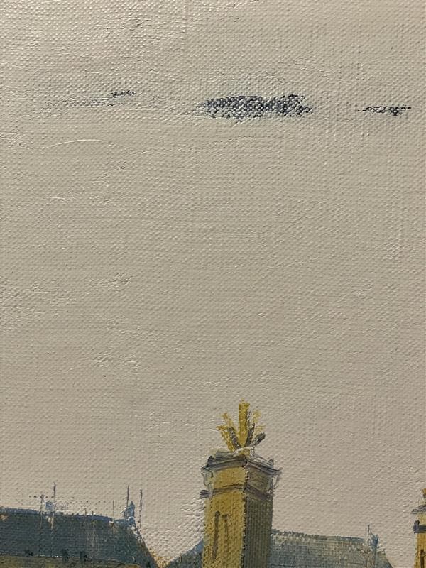 ふ*☆様 「真作」酒井健吉「パリー セーヌ川」風景画　油彩画　額装　サイン有り