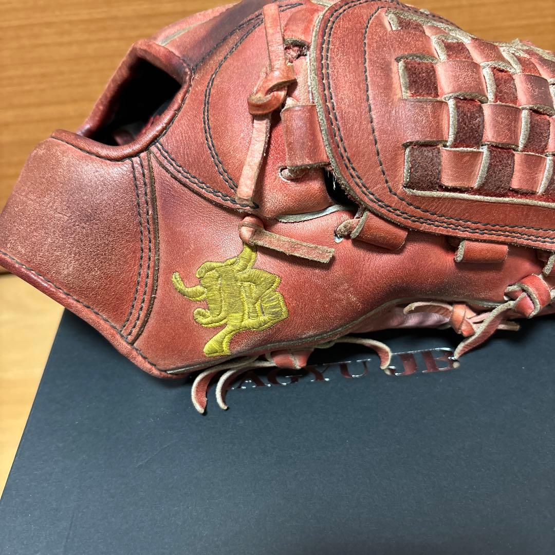 WAGYU JB 野球グローブ 赤 レザー 本体 + 箱
