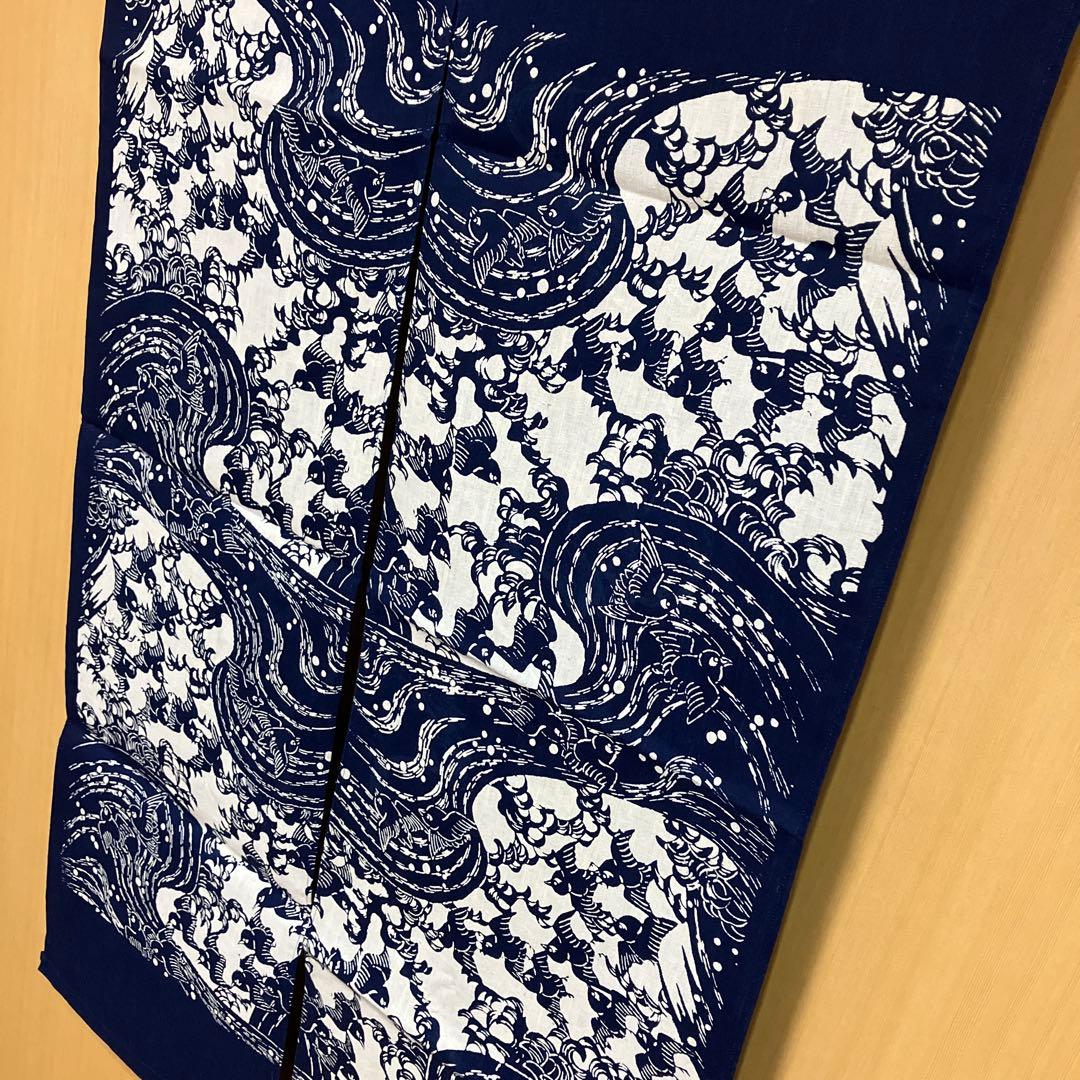 藍染 暖簾❣️本当に良い物をお探しの方❣️藍染工芸士『鈴木松男』作❣️長板藍染 ⑥-1