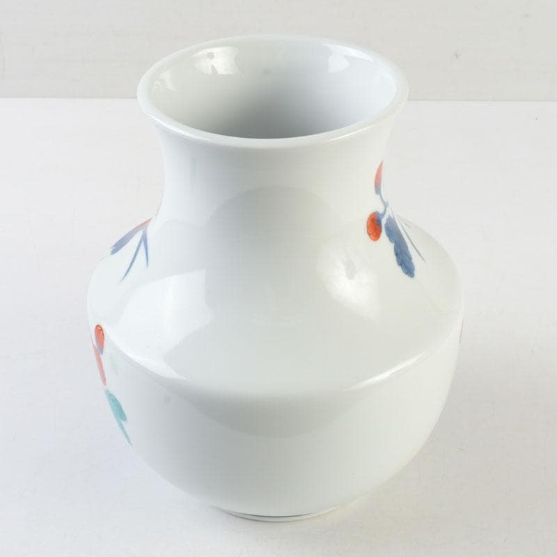 有田焼　今泉今右衛門　色鍋島花絵　花瓶　V　A8A