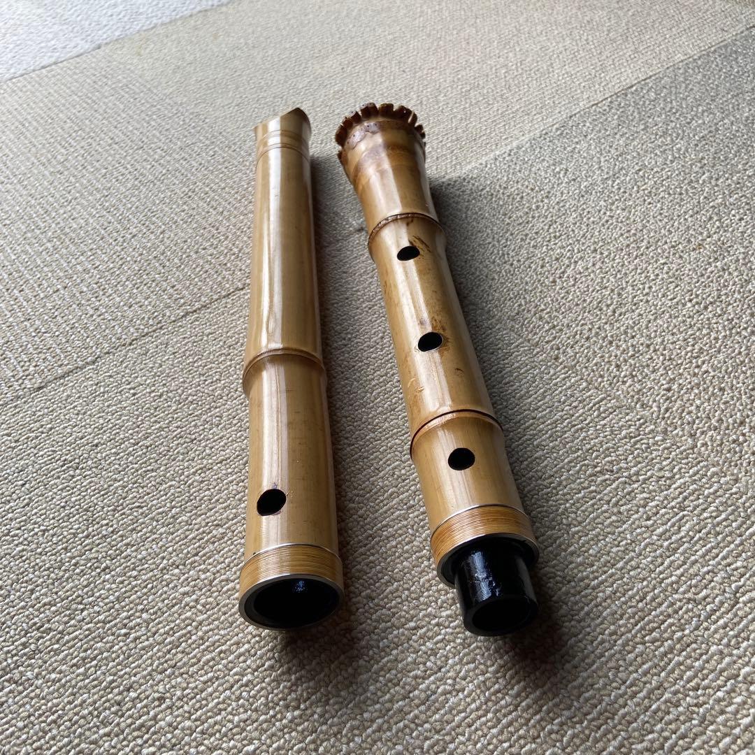 165 尺八　二尺一寸管　昌玄？唄口銀巻き白