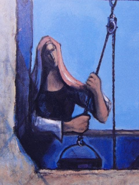 神戸文子、【水くみの女】、希少な画集より、状態良好、新品高級額装付
