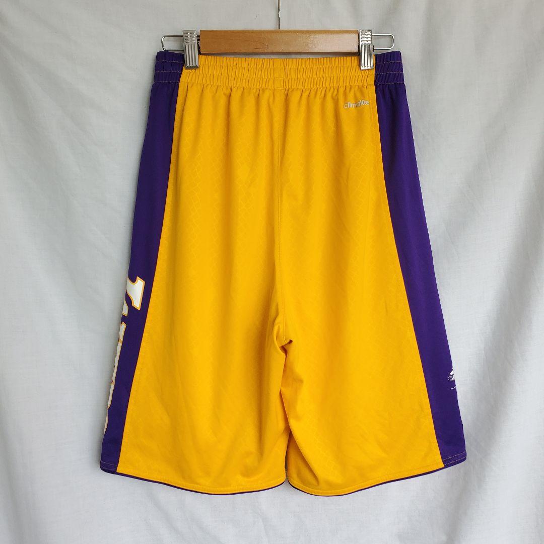 adidas×Lakers NBA バスパン ハーフパンツ キッズ バスケ