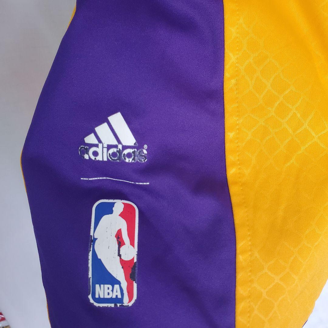 adidas×Lakers NBA バスパン ハーフパンツ キッズ バスケ