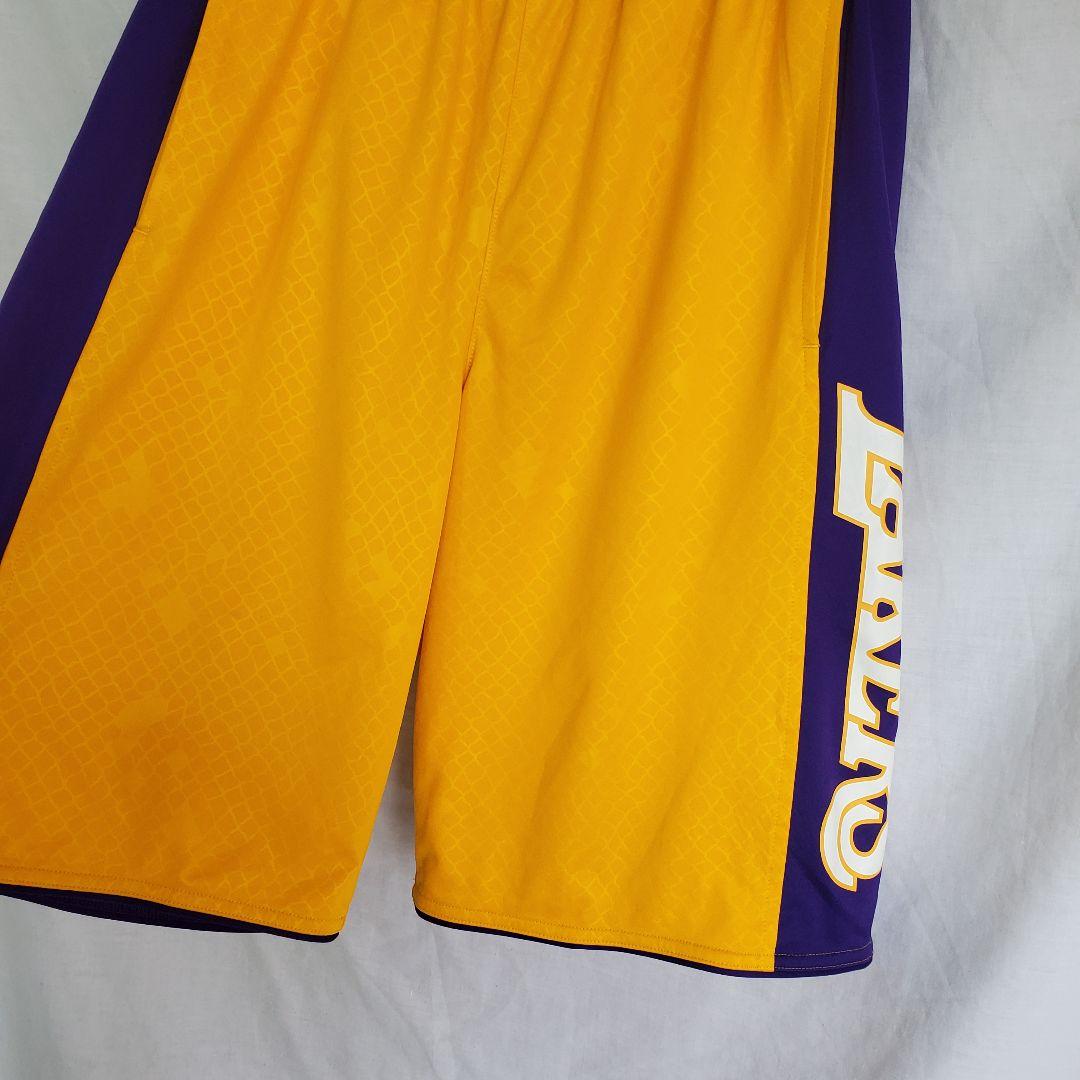 adidas×Lakers NBA バスパン ハーフパンツ キッズ バスケ