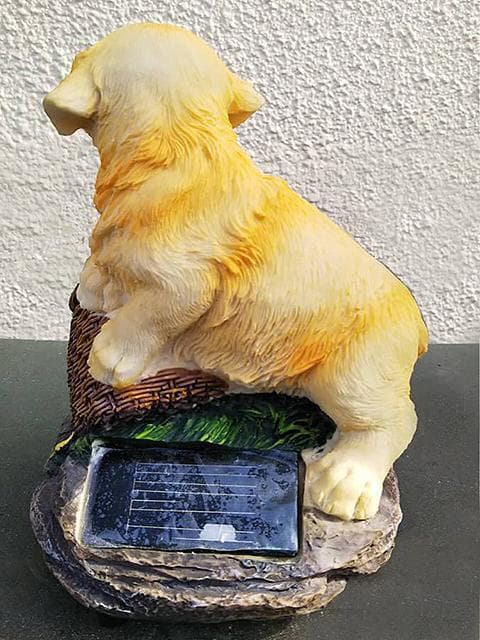 【2点セット】ガーデンライト/ソーラーランプ/高さ約16.5cm/レトリバー