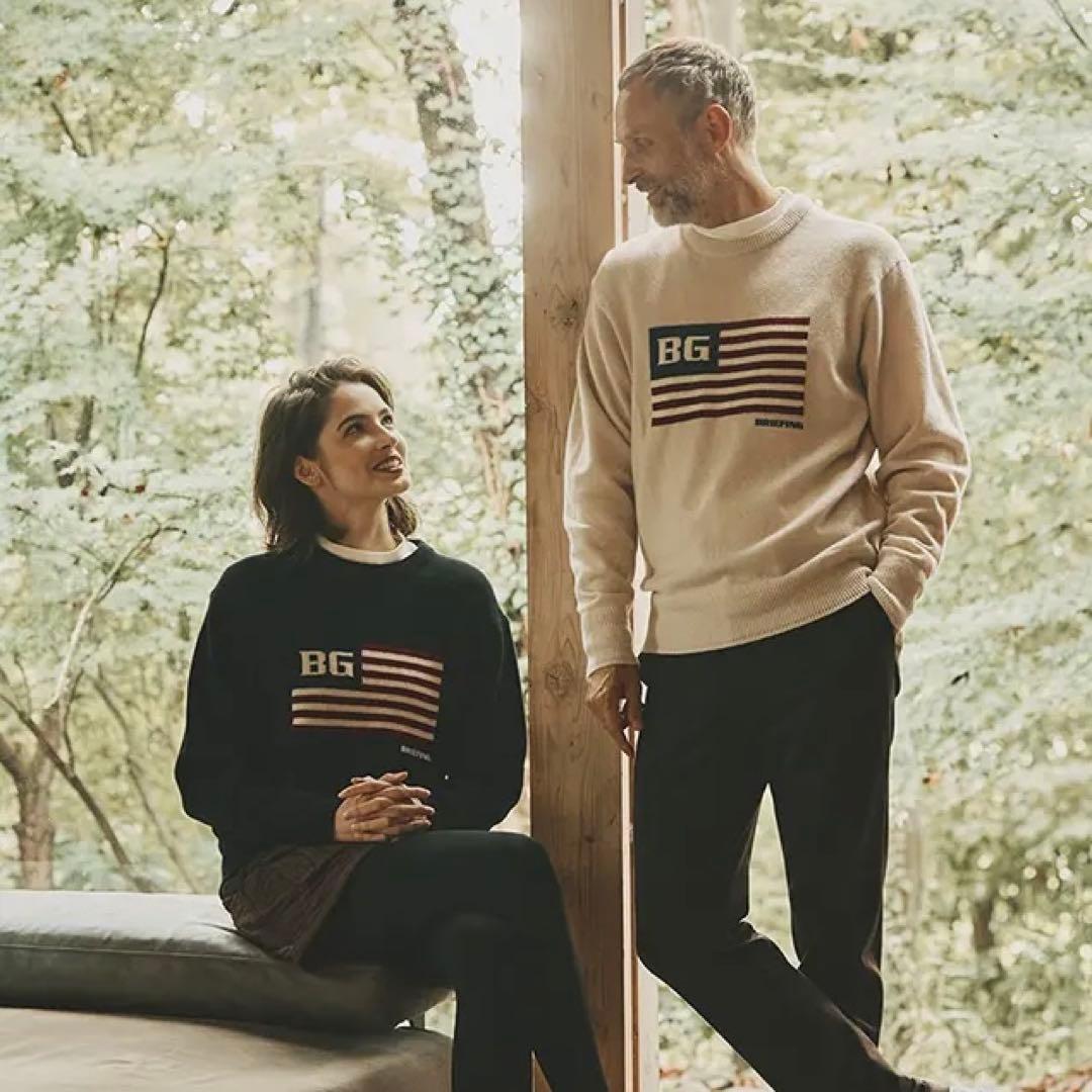 BRIEFING HOL MEN’S BG FLAG CREWNECK KNIT