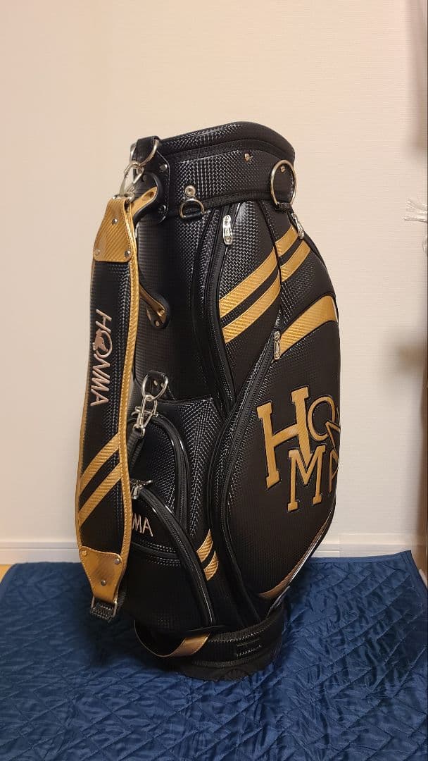 HONMA ゴルフバッグ 黒/金 ストライプデザイン