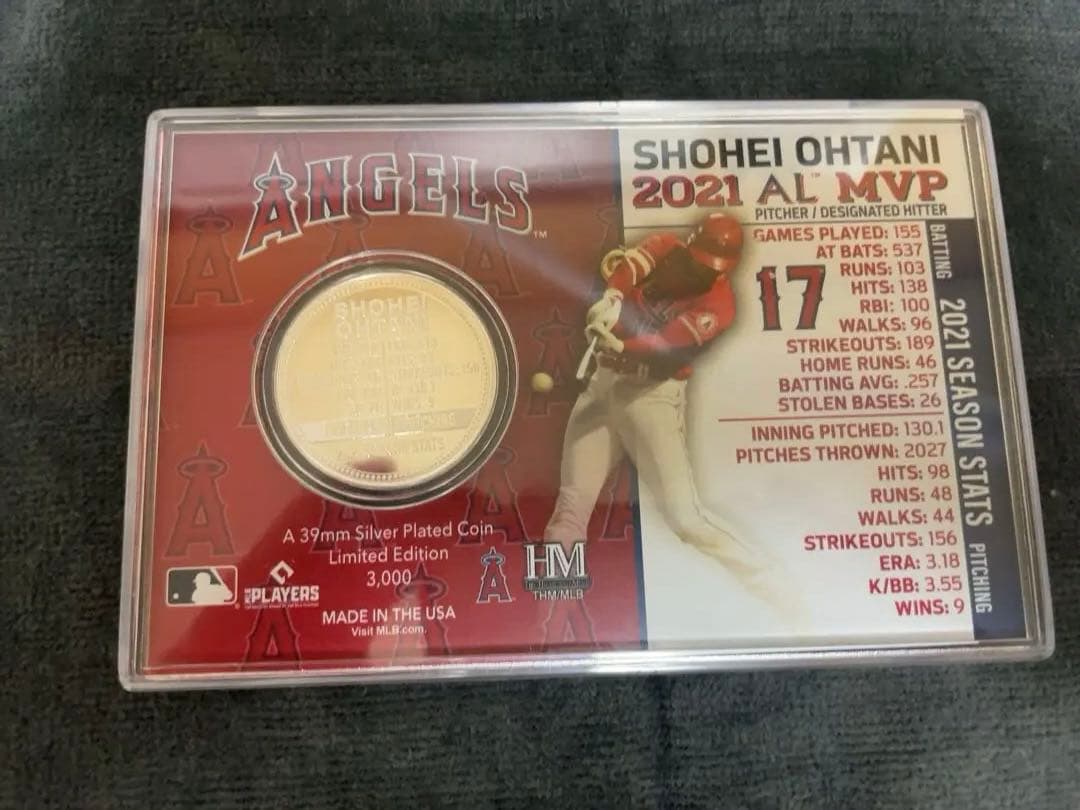 大谷翔平　2021 AL MVP獲得記念　シルバー&カード