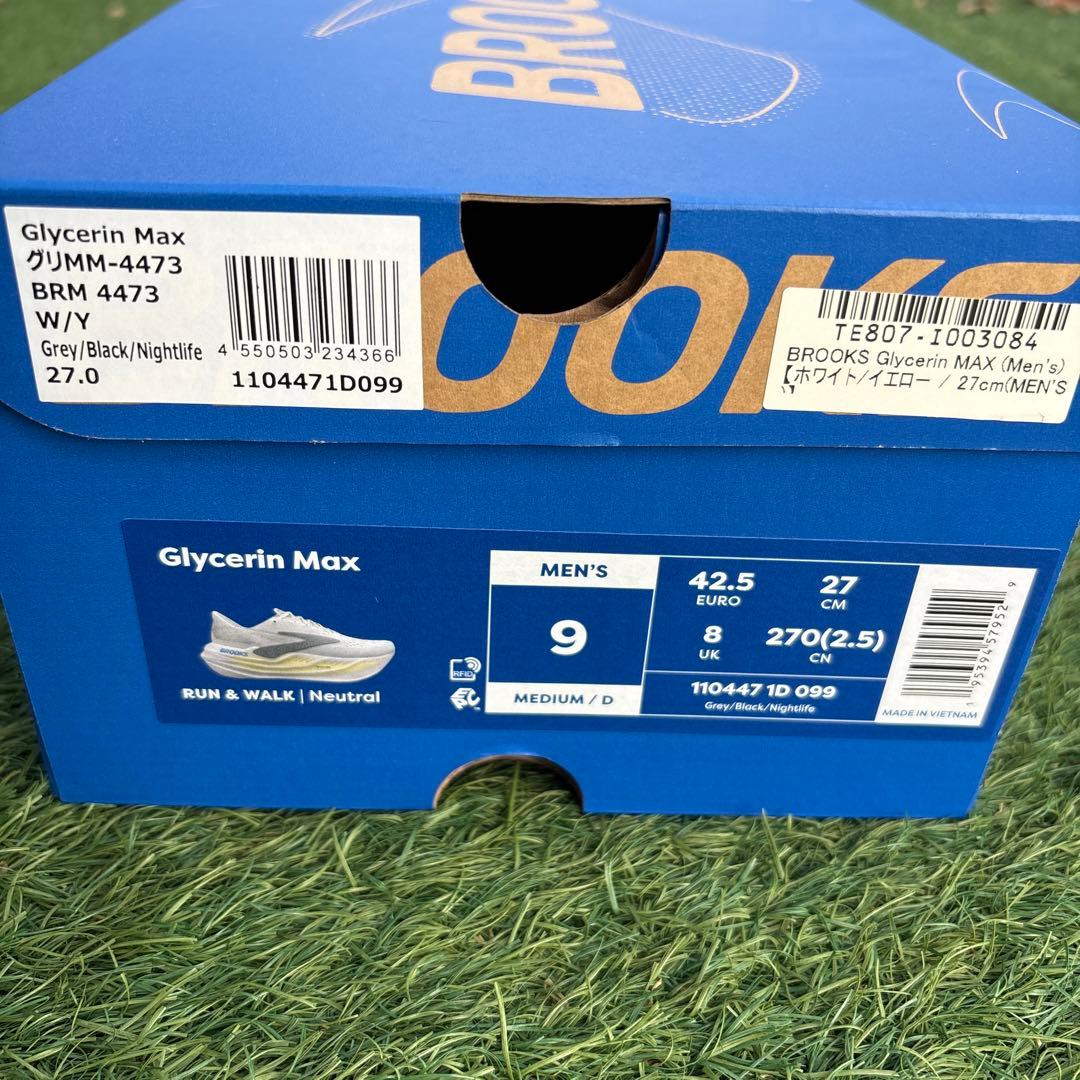 BROOKS GlycerinMax 27.0cm ホワイト/イエロー