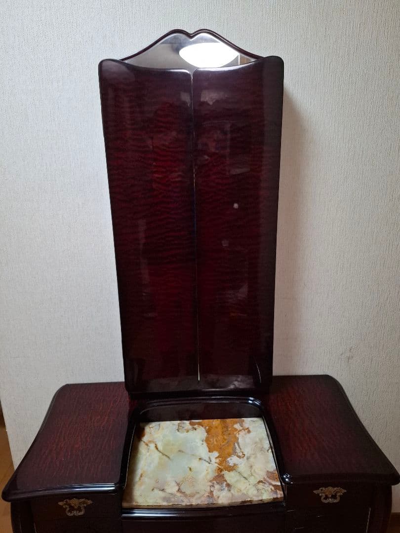 レトロ三面鏡　天板大理石 ①『机部』※必ずセットでご購入ください