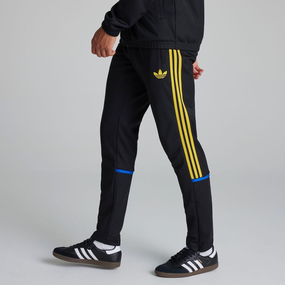 adidas トレーニングパンツ XL 黒/黄色/青