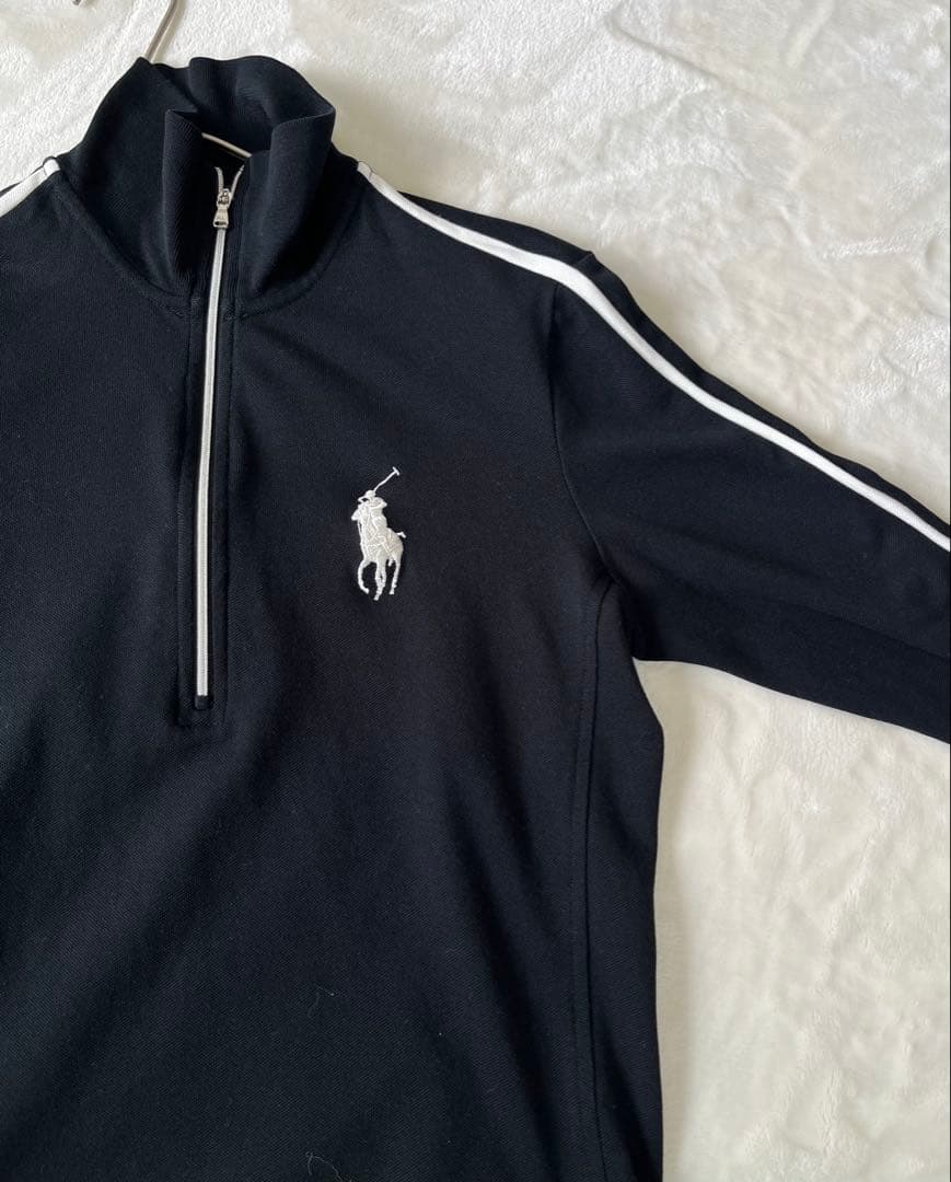 RALPH LAUREN GOLF ハーフジップ長袖トップス ブラック M