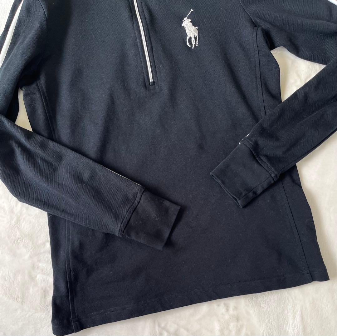 RALPH LAUREN GOLF ハーフジップ長袖トップス ブラック M