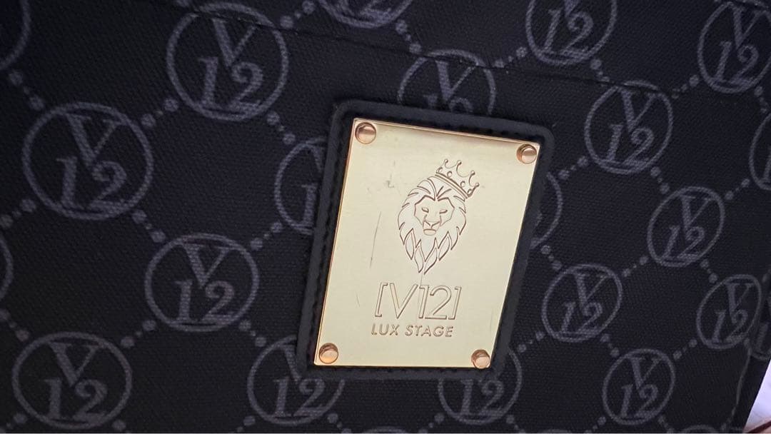 ヴィトゥエルブ　V2 ロゴ入り ブラック ラウンドトートバッグ