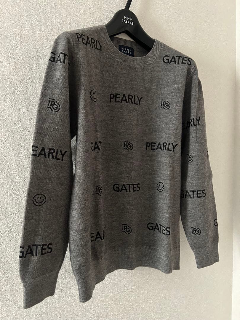 PEARLY GATES ロゴセーター グレー　パーリーゲイツ 5 メンズ