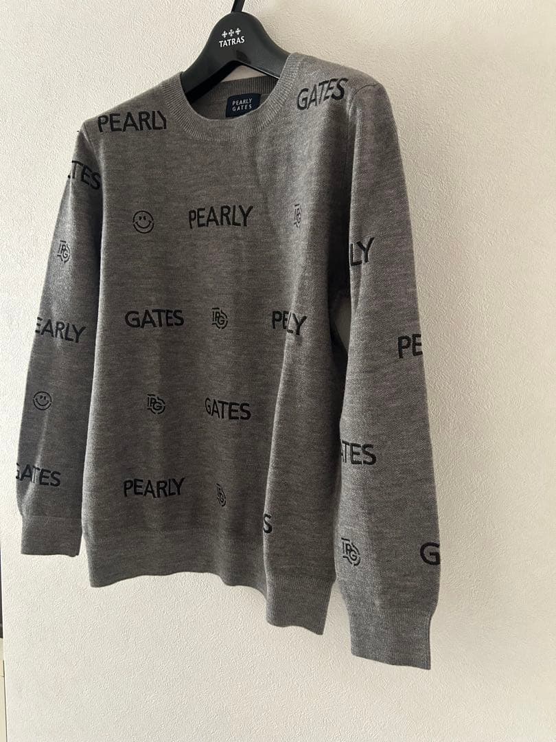 PEARLY GATES ロゴセーター グレー　パーリーゲイツ 5 メンズ