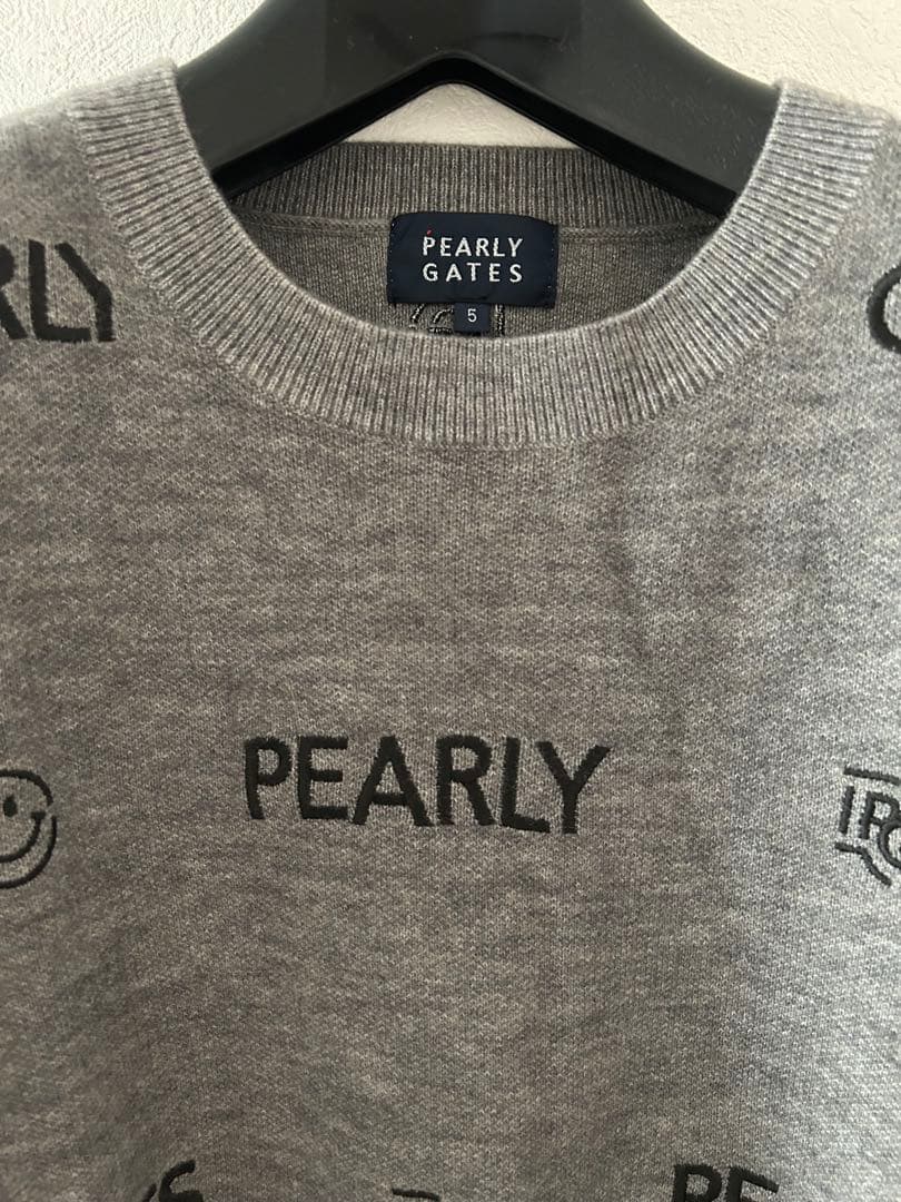 PEARLY GATES ロゴセーター グレー　パーリーゲイツ 5 メンズ