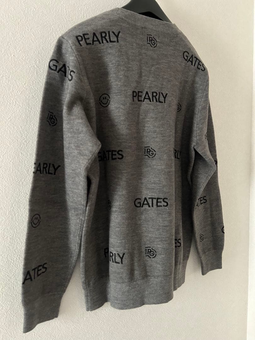 PEARLY GATES ロゴセーター グレー　パーリーゲイツ 5 メンズ