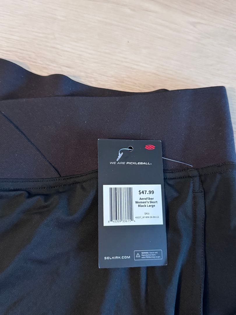 ピックルボール セルカーク スコートSELKIRK Skort ブラック L