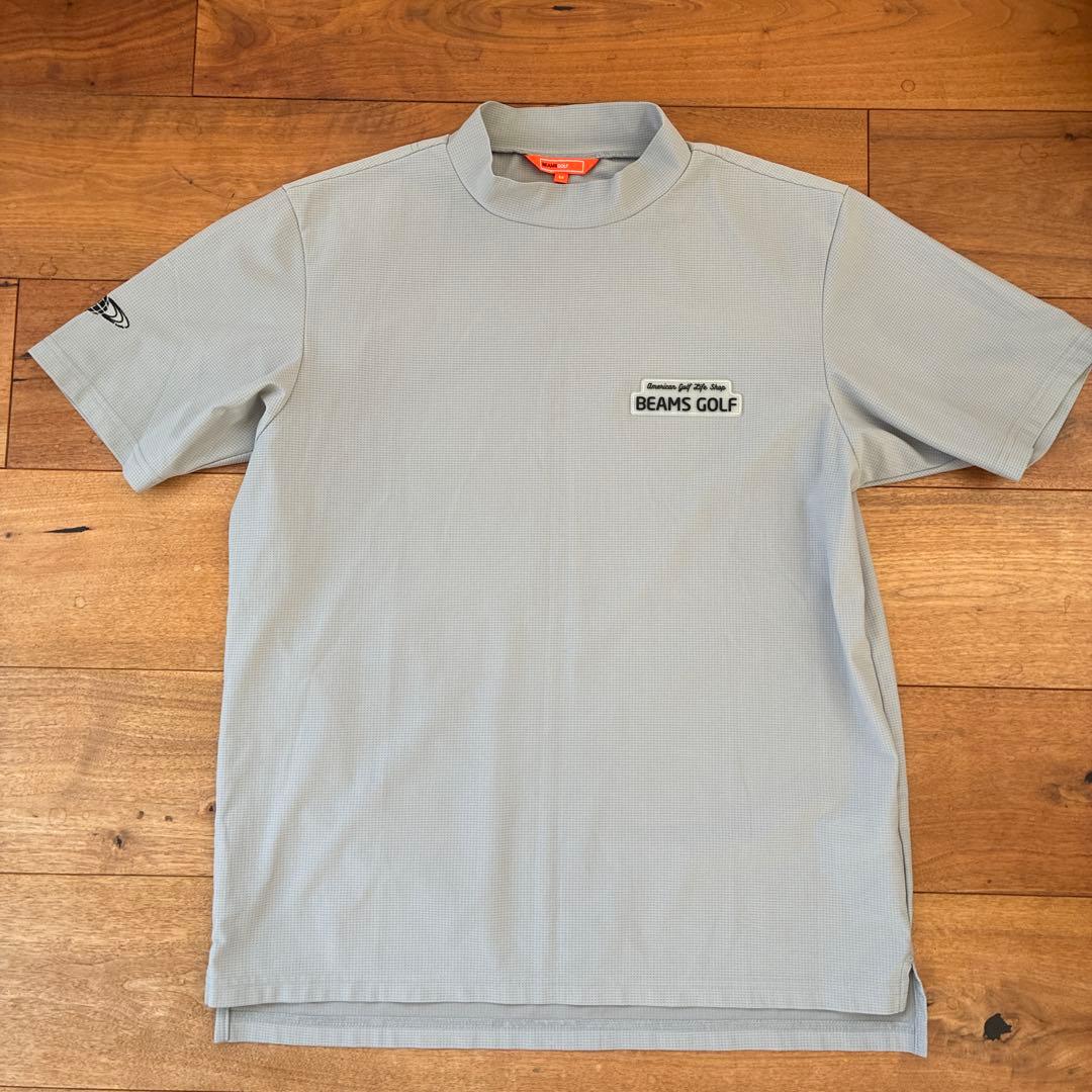 美品 BEAMS GOLF モックネック 半袖 M グレー 日本製 ゴルフ.