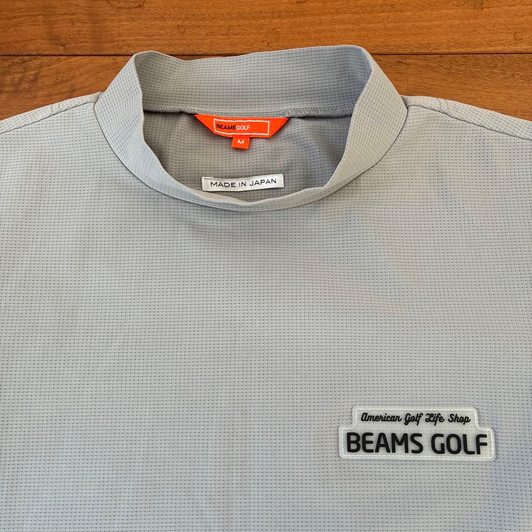 美品 BEAMS GOLF モックネック 半袖 M グレー 日本製 ゴルフ.