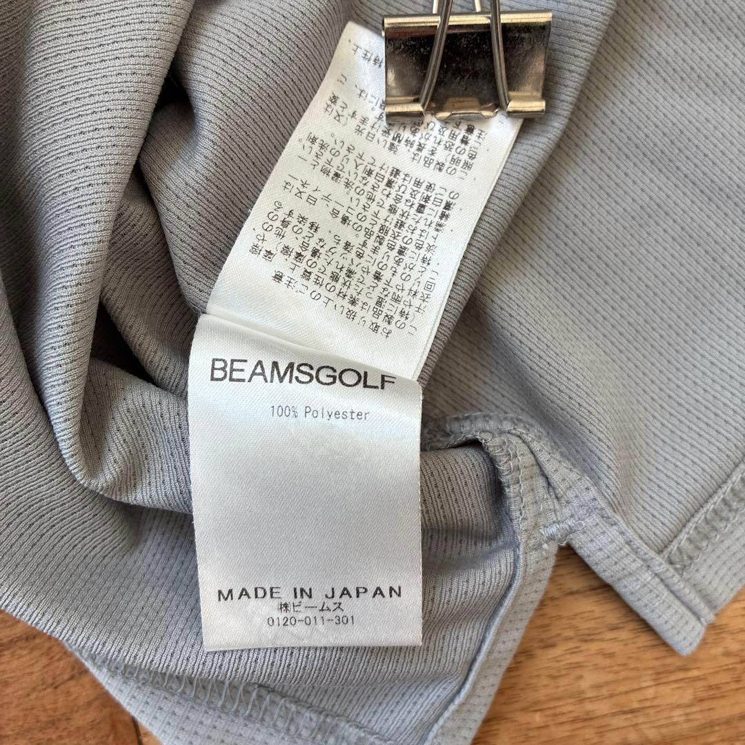 美品 BEAMS GOLF モックネック 半袖 M グレー 日本製 ゴルフ.