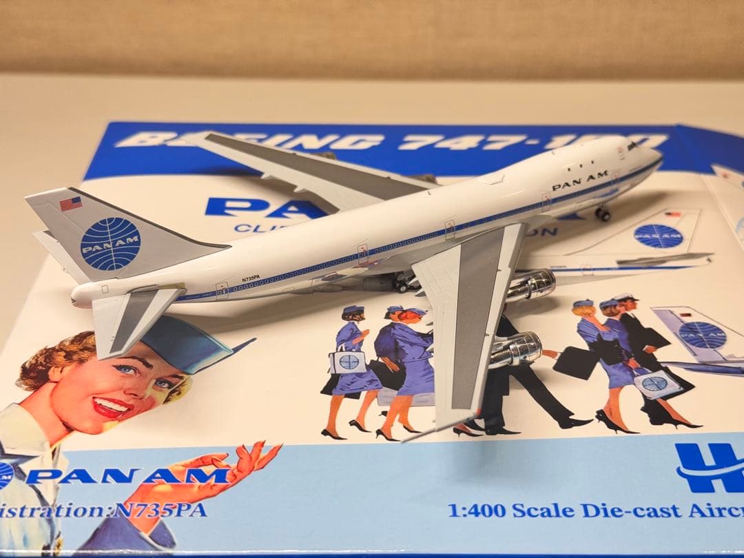 PAN AM B747-100 N735PA 初期塗装 希少 1/400 HX