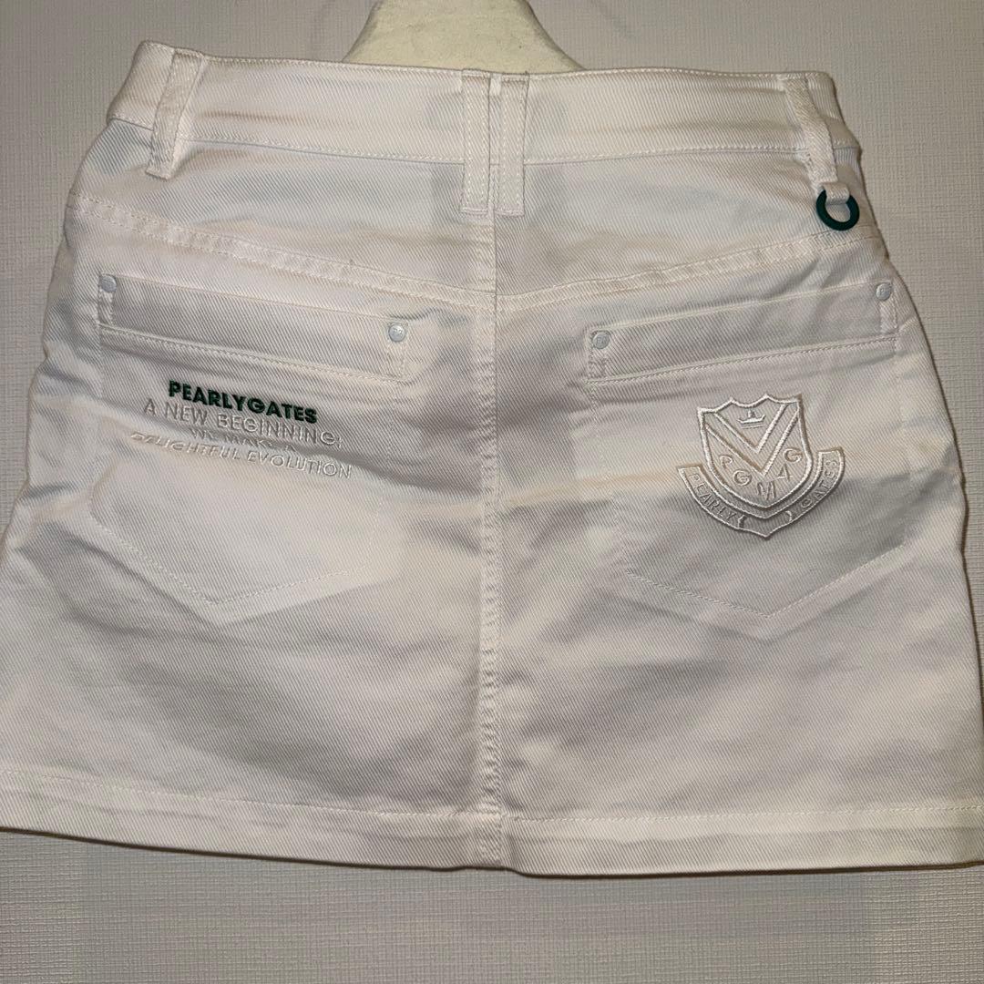 新品未使用品タグ付き パーリーゲイツ ホワイト ゴルフスカート