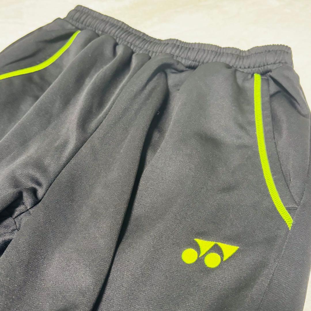 【美品】上下セットYONEX ヨネックス フード付パーカー ブラック L刺繍ロゴ