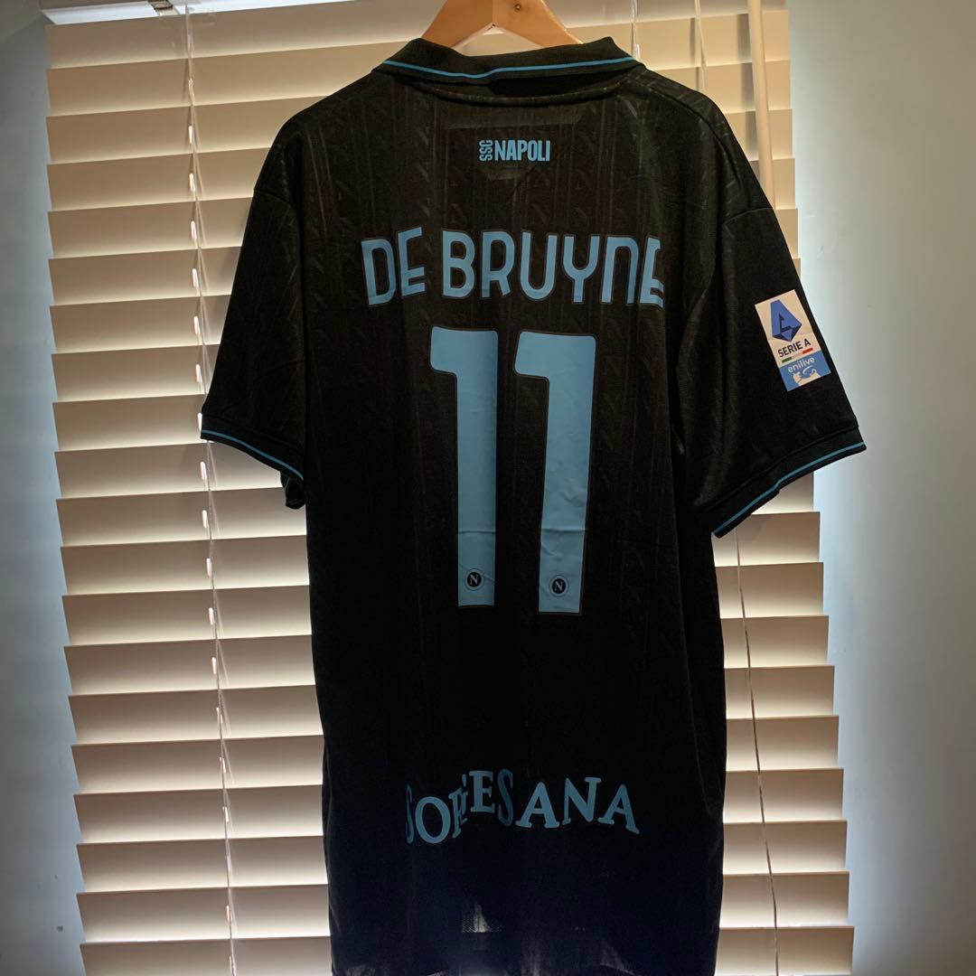 デブライネ　ナポリ DE BRUYNE 11 ブラックシャツ X-LARGE