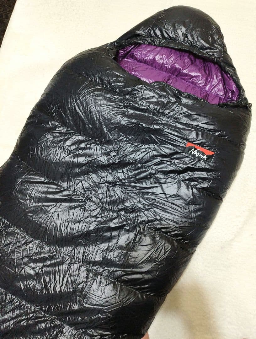 NANGA ナンガシェラフ 900STD ブラック×パープル 寝袋 日本製 袋付