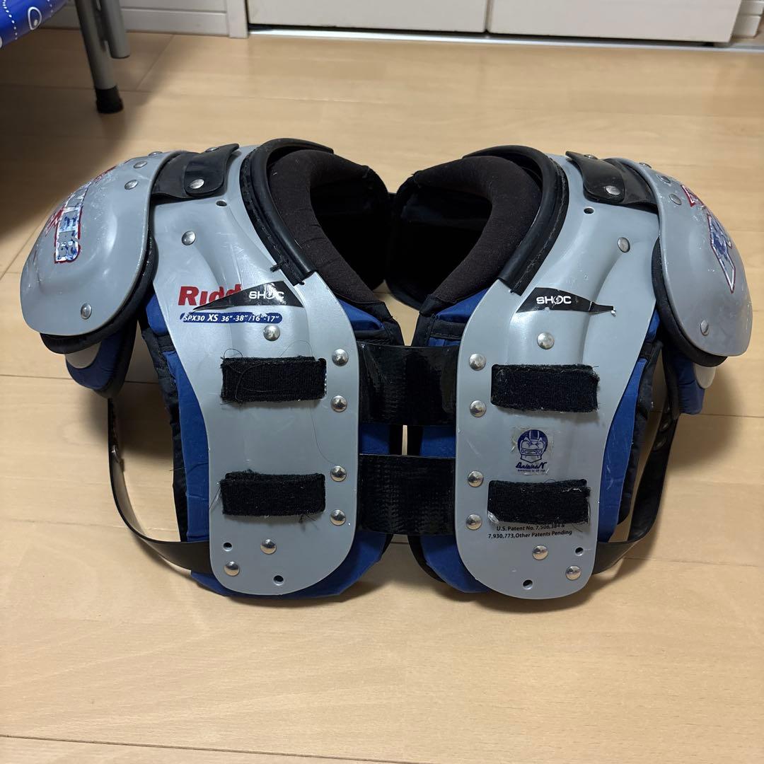 Riddell Power ショルダーパッド グレー/ブルー