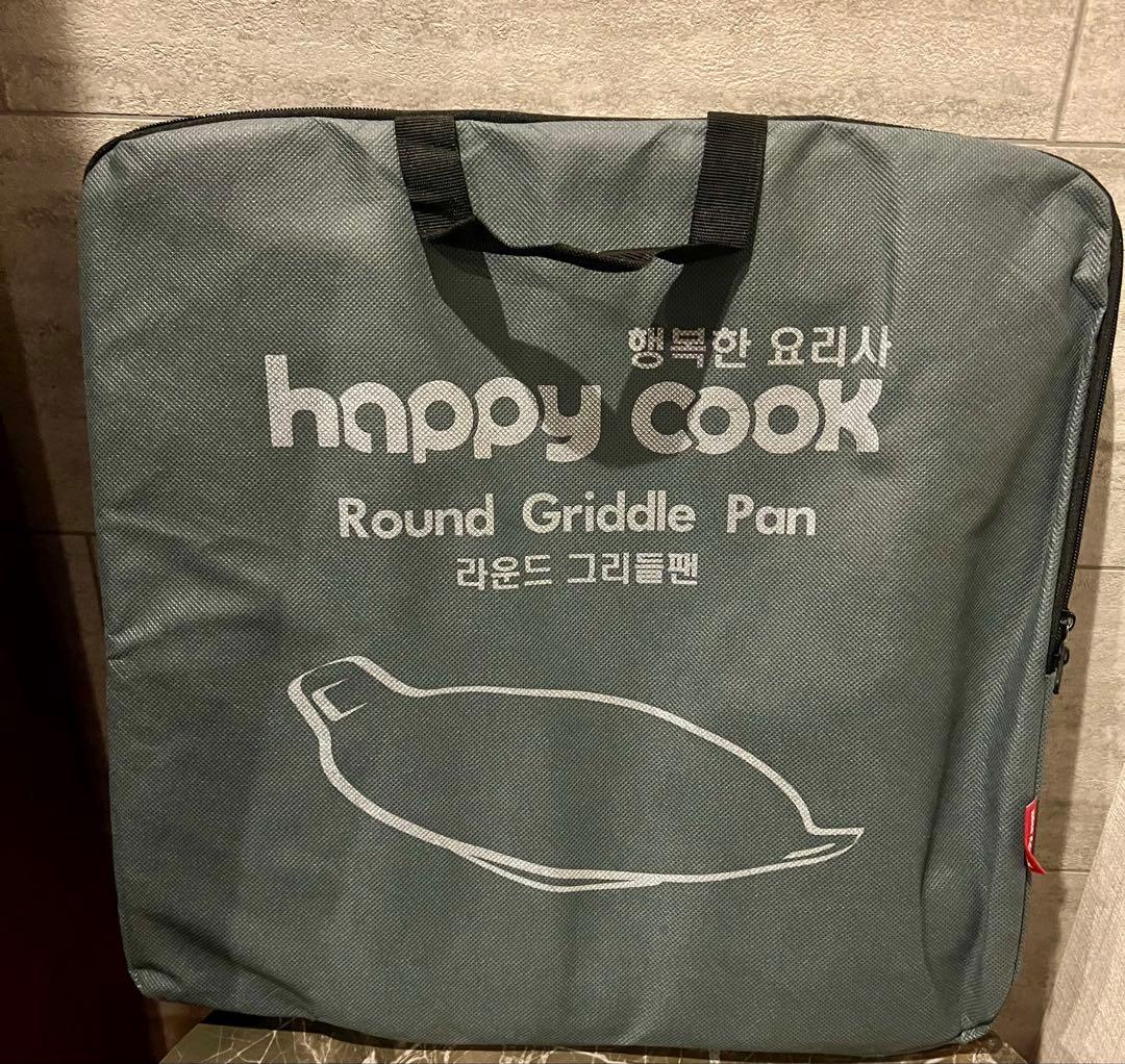 新品未使用　韓国 焼肉プレート マルチグリドル　木製ハンドル付き　42cm